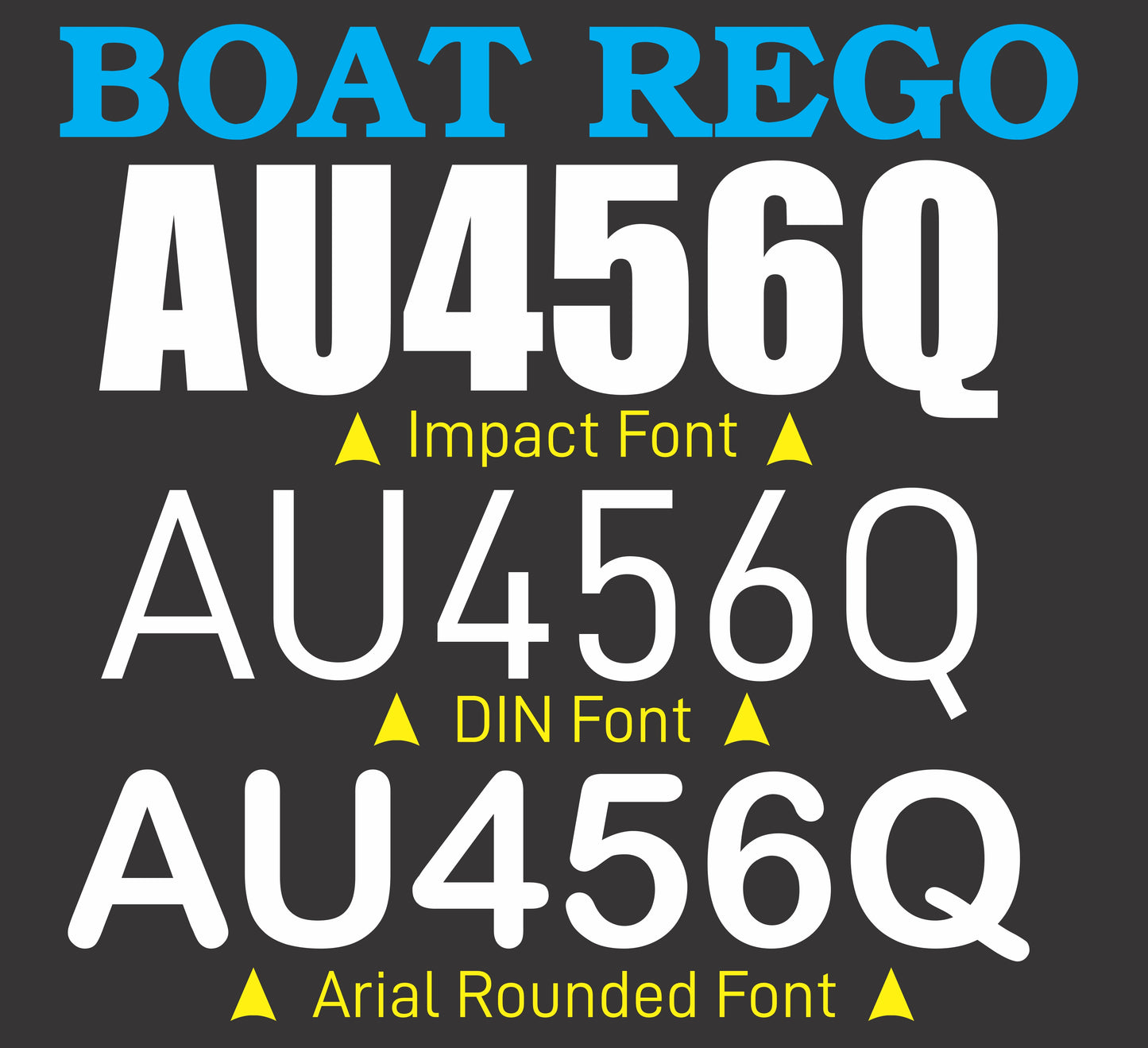 Jet Ski and smaller boat Rego Numbers 100mm Marine Grade Vinyl