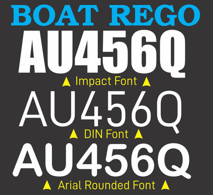 Boat Rego Numbers 150mm Marine Grade Vinyl