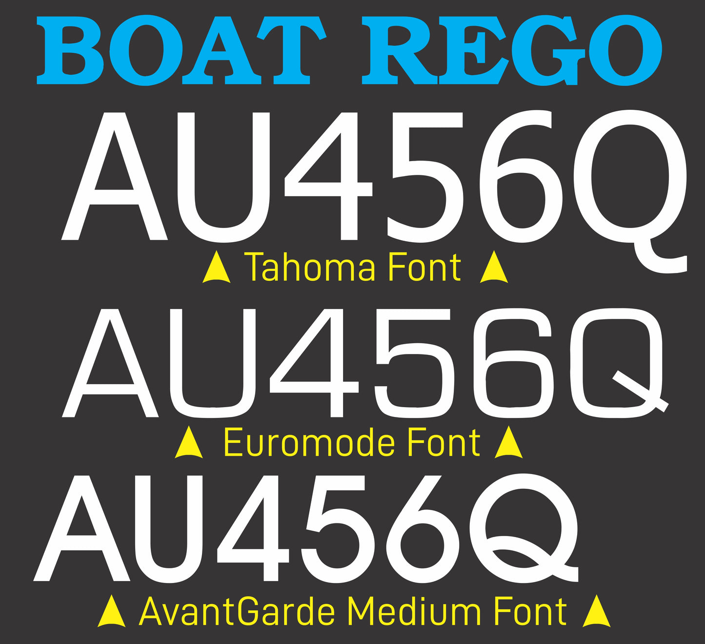 Boat Rego Numbers 150mm Marine Grade Vinyl